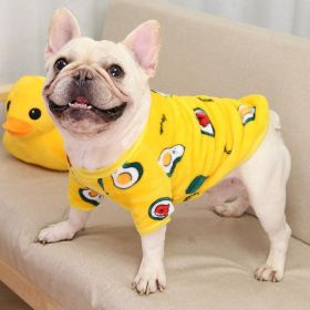 Cozy Canine Coral Fleece Pajama Jacket For Autumn And Winter (Color: Yellow, size: XL)