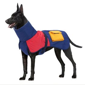 Winter Wonderland Dog Padded Coat (Color: Blue Red, size: XL)