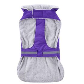 Night Glow Pet Winter Coat (Color: Purple, size: XL)
