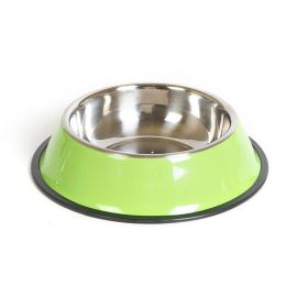 Pet Paradise Dual-Use Stainless Steel Pet Bowl (Color: Green, size: 18)