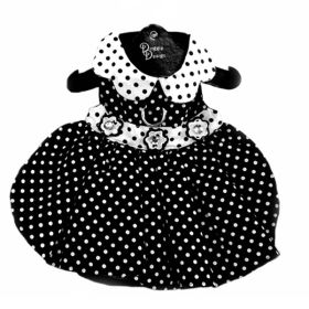 Polka Dot Dog Dress (Color: Black And White, size: small)